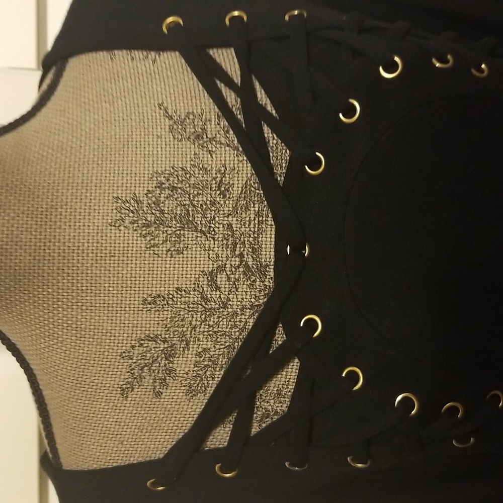 VENUS Black Lace-Up Blouse - Picture 2 of 6